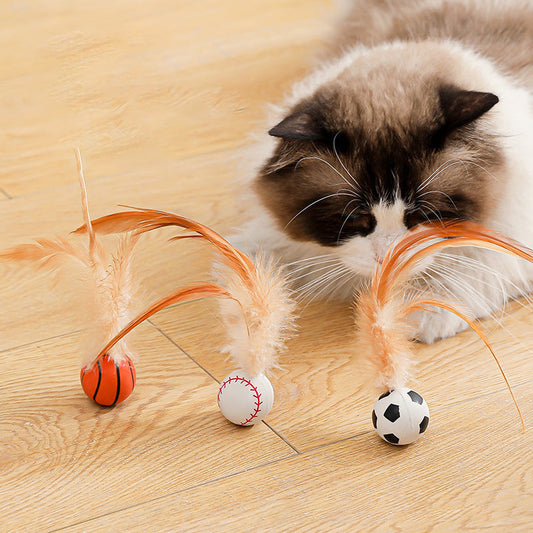 🔥🔥Buy More Save More🔥💥Interactive Cat Bouncy Ball with Feather🔥🔥