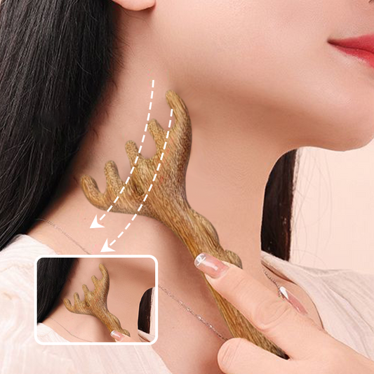 ✨️2025 Hot Sale 60% OFFWooden Head Massager Comb & Gua Sha Tool