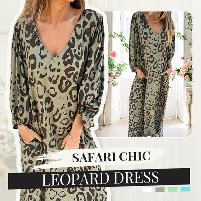 🔥Summer Sale 60% OFF👗Safari Chic Leopard Dress