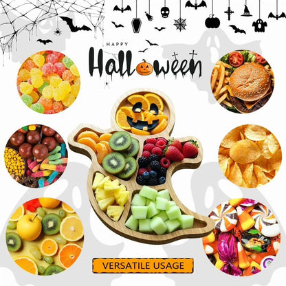 🎃👻2025 New Arrivals✨Halloween Ghost Shaped Bamboo Serving Tray