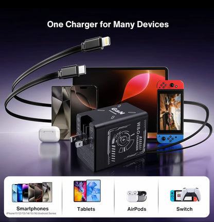 🏆2025 Flash Sale 50 % rabatt⚡50 000+ SOLGT!💥🔥W&O 2-i-1 GaN 20 W hurtiglader, beste gaver