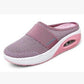 🔥2025 NEW SALES - 65% OFF🔥Women's Casual Hollowed Out Fabric Flat Bottom Slope Heel Slippers