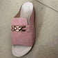 Wedge Peep Toe Sandals with Metal Decoration