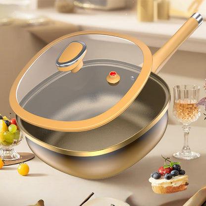 🍳[Titanium alloy non-stick wok] A kitchen revolution, easy cooking without smoke!