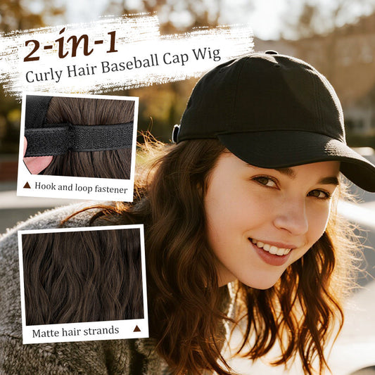 🔥2-in-1 Curly Hair Baseball Cap Wig